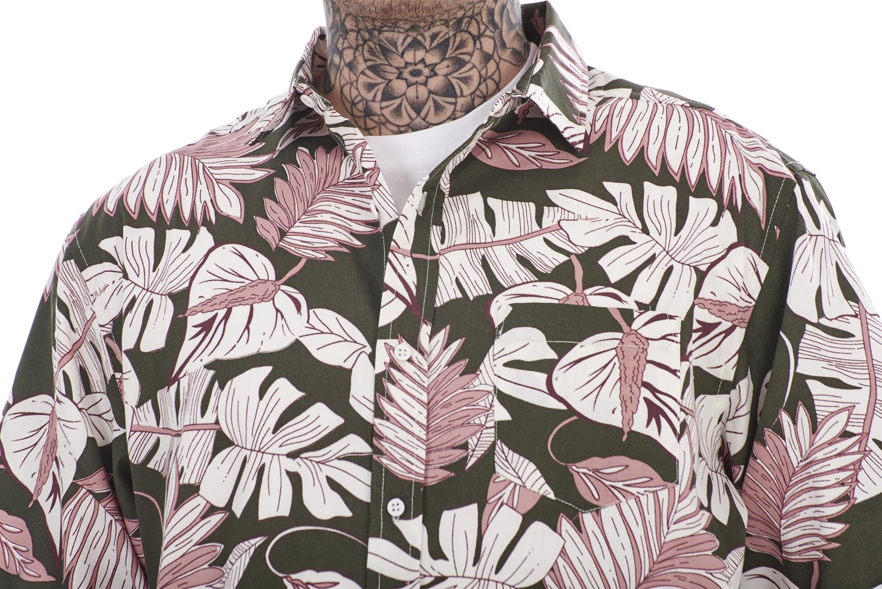Mens Casual Shirts 100% Cotton Printed Short Sleeve Regular Big Size Formal Top - Picture 31 of 37