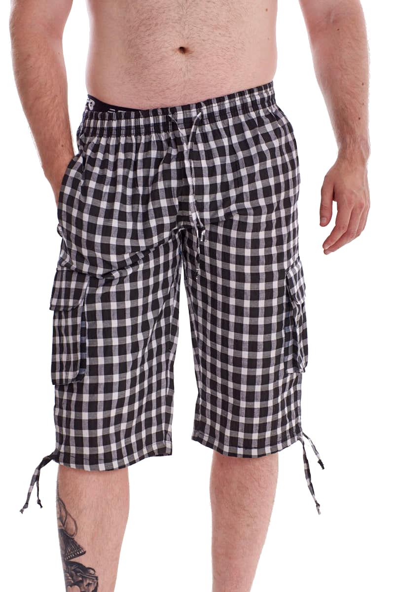 Woven Cotton Shorts 3/4 Length Blended Casual Cargo Summer Wear Multicolours