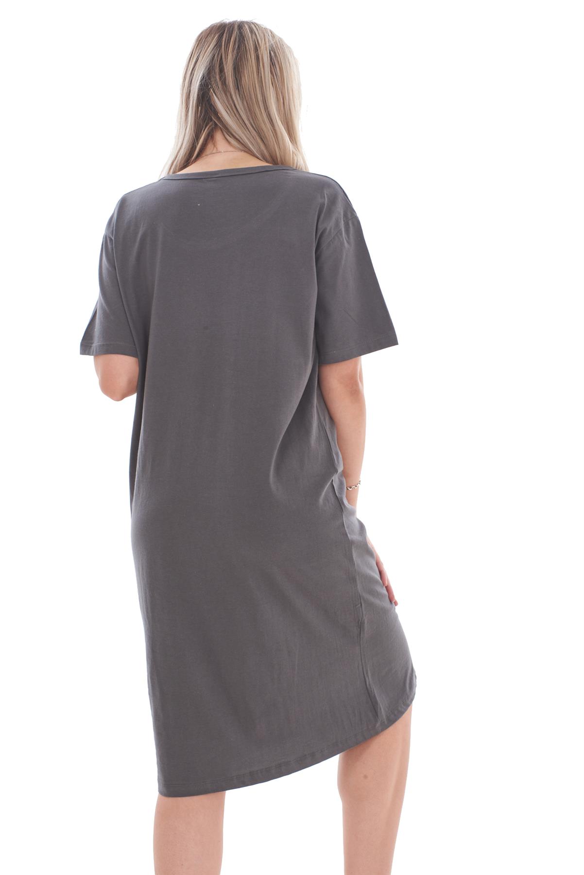 Ladies Short Sleeve Nightdress Slogan Print Cotton Nightie Plus Size M-XXL - Picture 16 of 34