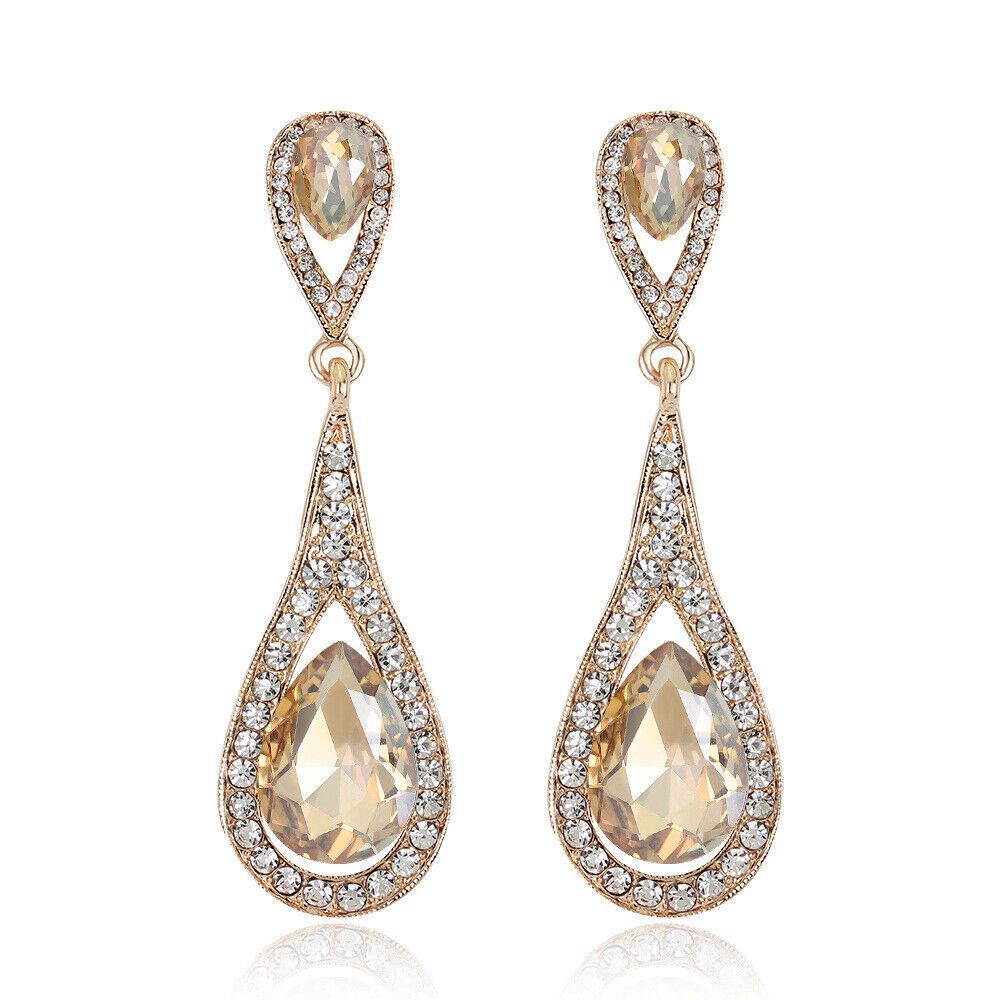 Gorgeous Earrings Women Drop Girls Gems Boho Gift Engagement Jewellery Gift UK - Picture 7 of 8
