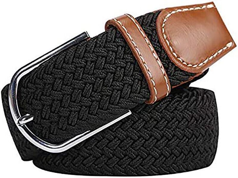 Cinturón Tejido Elástico Hombres Mujeres Vintage Informal Trenzado Acero Hebilla Cintura - Imagen 4 de 11
