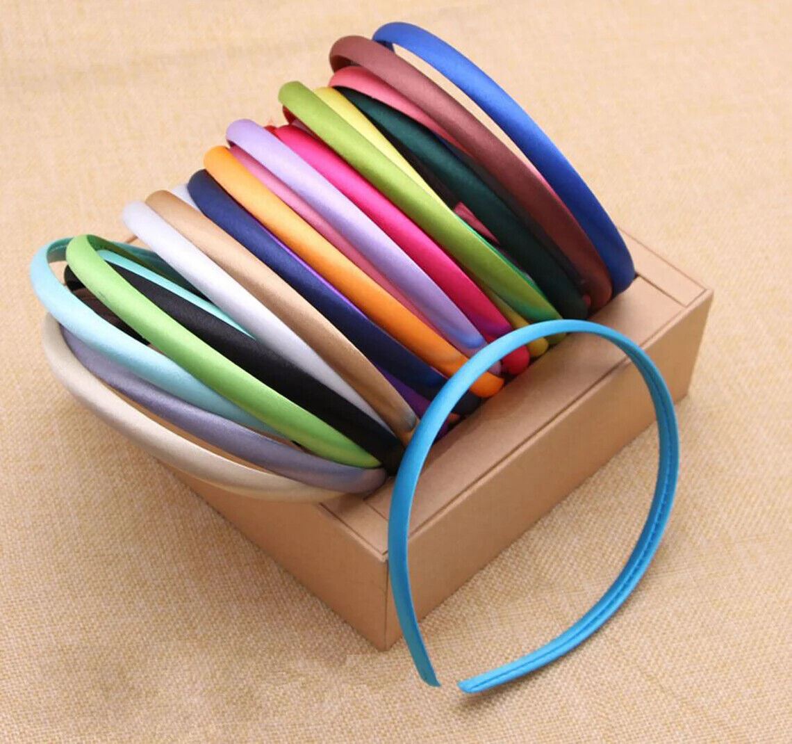 Satin Alice Band Headband Hair Thin Women Ladies Bright Fabric Girls Solid Kids - Picture 23 of 38