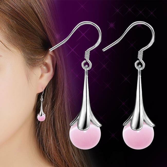 Pearl Drop Dangle Hook Earrings Silver Plated Women Girls Jewellery Gift - Picture 6 of 7