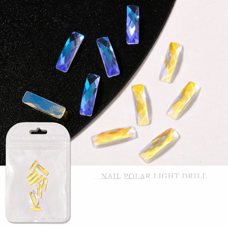 10Pcs Nail Art Glass Diamond Crystal Rhinestones Glitter Gem 3D Flat Back Stones - Picture 13 of 27