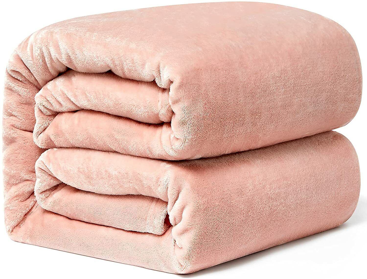 Fleece Mink Throw Warm Super Soft Plain Large Bed Blanket Sofa Double King Size - Picture 4 of 8