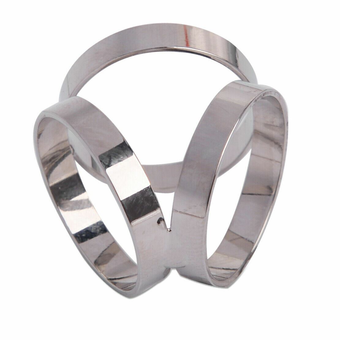 Women Three Ring Scarf Buckle Scarves Clip Brooch Fashion Rose Gold Silver Alloy - Picture 5 of 5