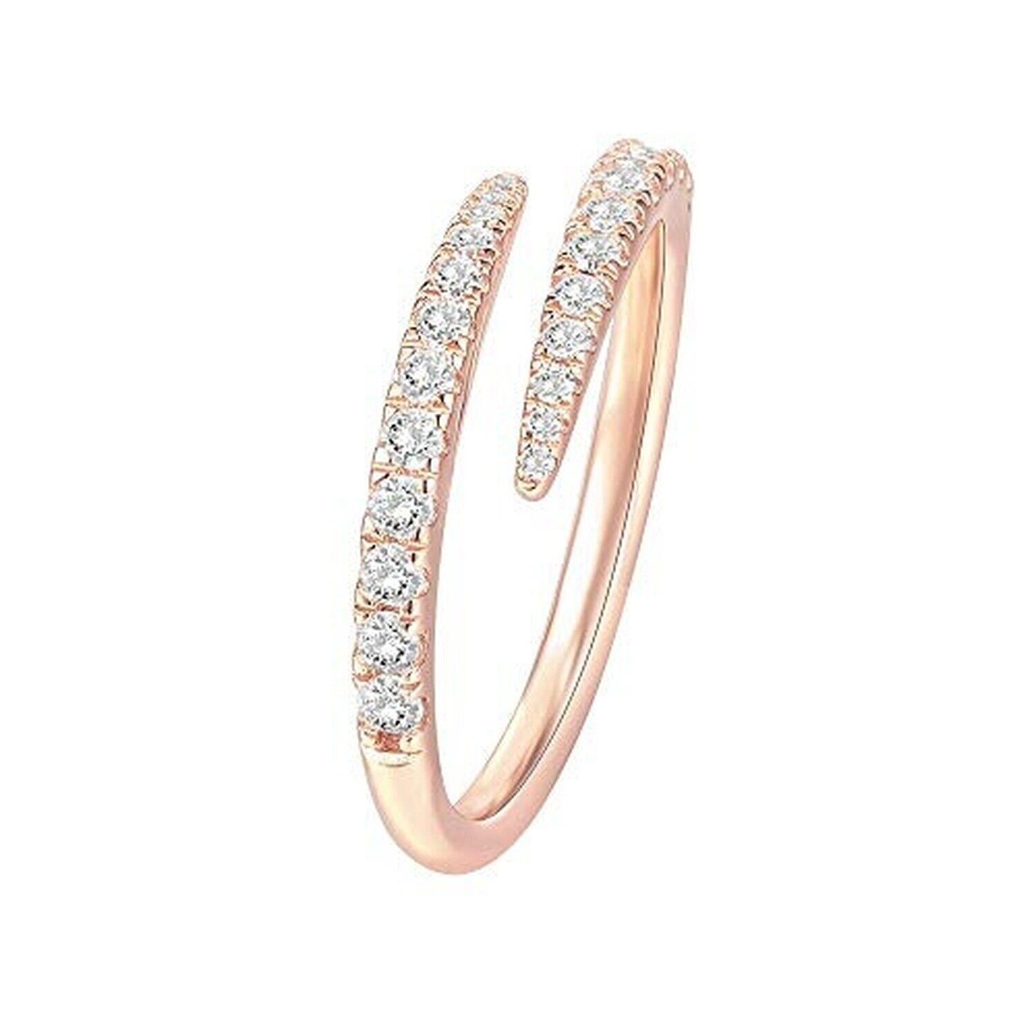 Silver Plated Gold Plated Crescent Moon Star CZ Adjustable Wrap Ring Band - Picture 12 of 20