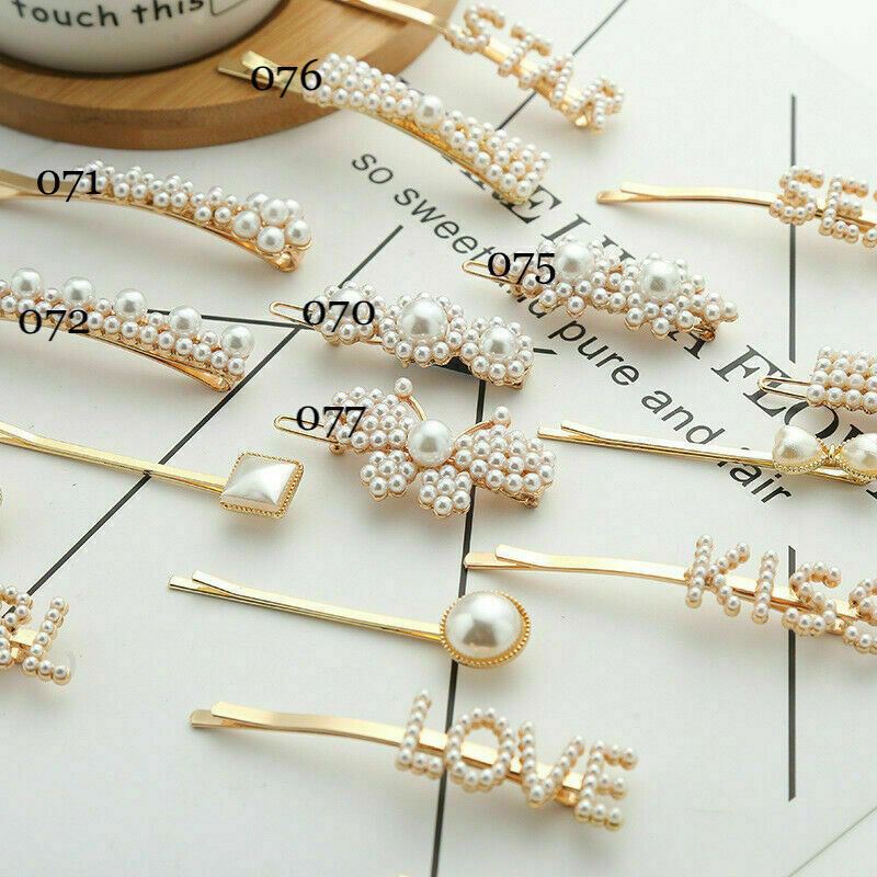 Mujeres Niñas Clip para el Cabello Perla Horquilla Dorada Empuñaduras Barrette Accesorios para el Cabello - Imagen 5 de 10