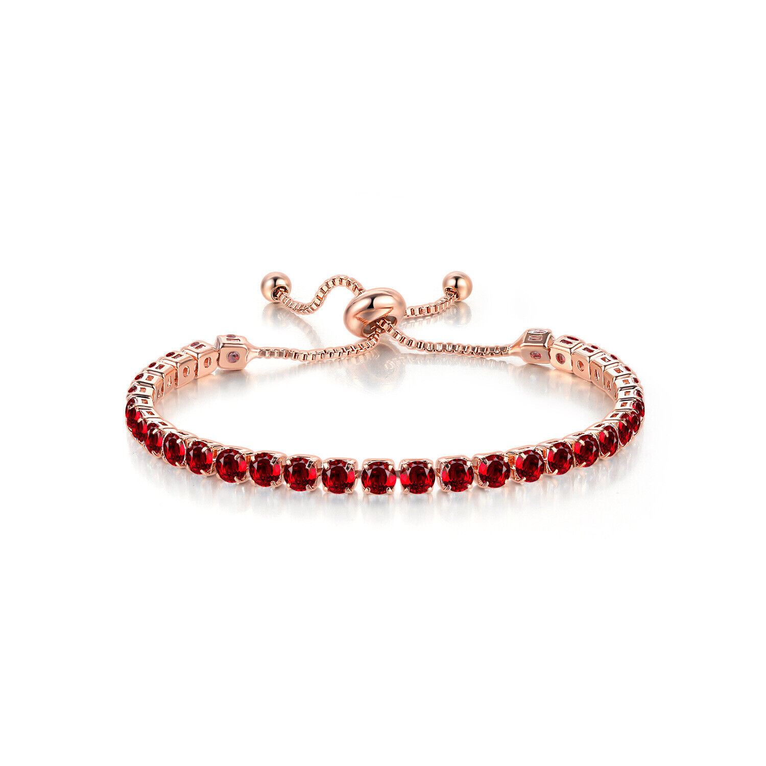 Rose Gold Adjustable Bridesmaid Women Bracelet Rhinestone Cubic Zircon Crystals - Picture 19 of 21