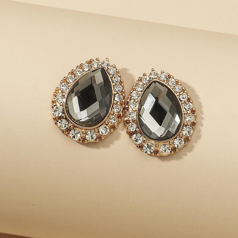 Elegant Women Girls Cubic Zircon Silver Earrings Crystal Jewellery Stud Gift UK - Picture 7 of 8
