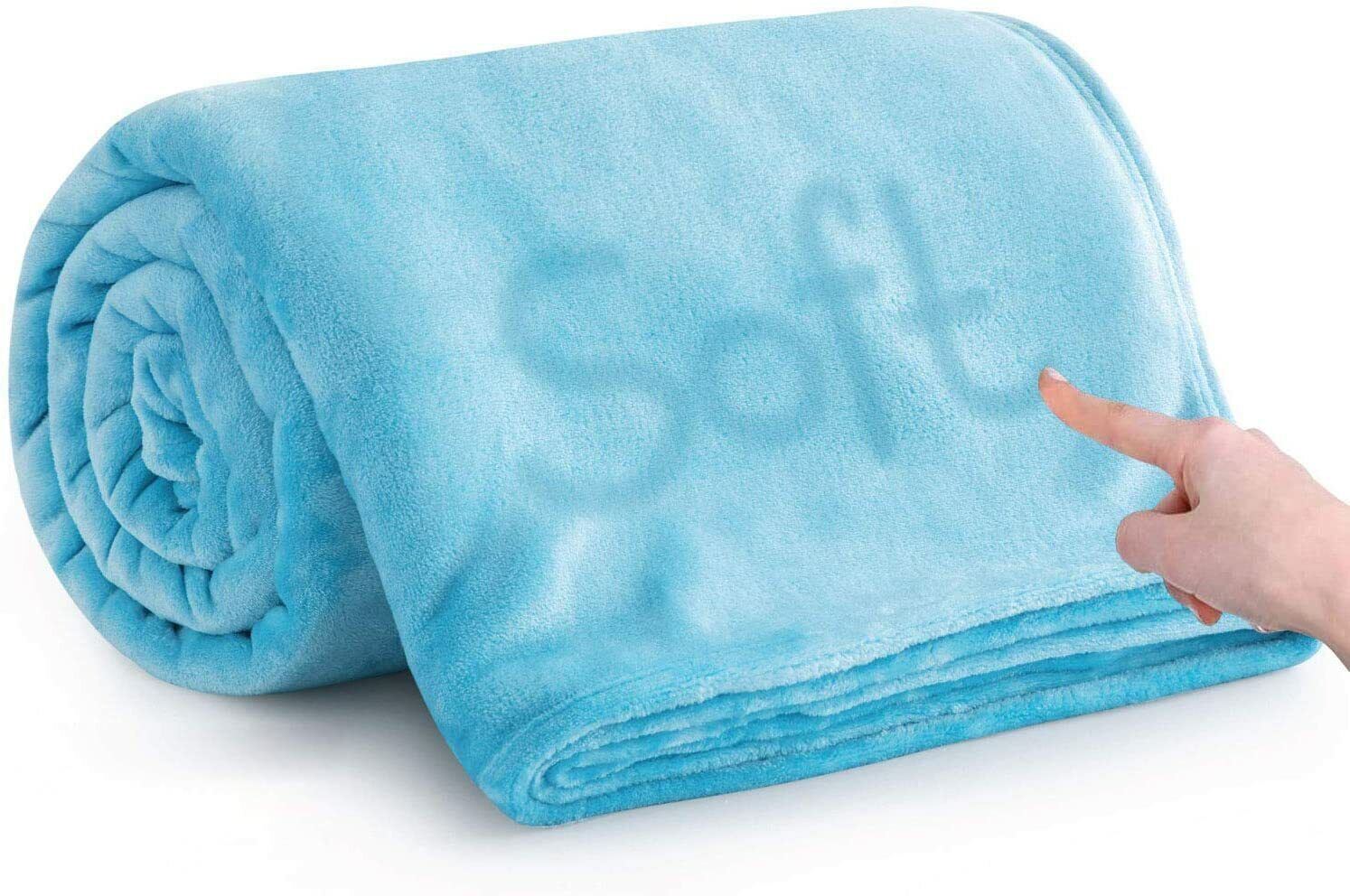 Fleece Mink Throw Warm Super Soft Plain Large Bed Blanket Sofa Double King Size - Picture 8 of 8
