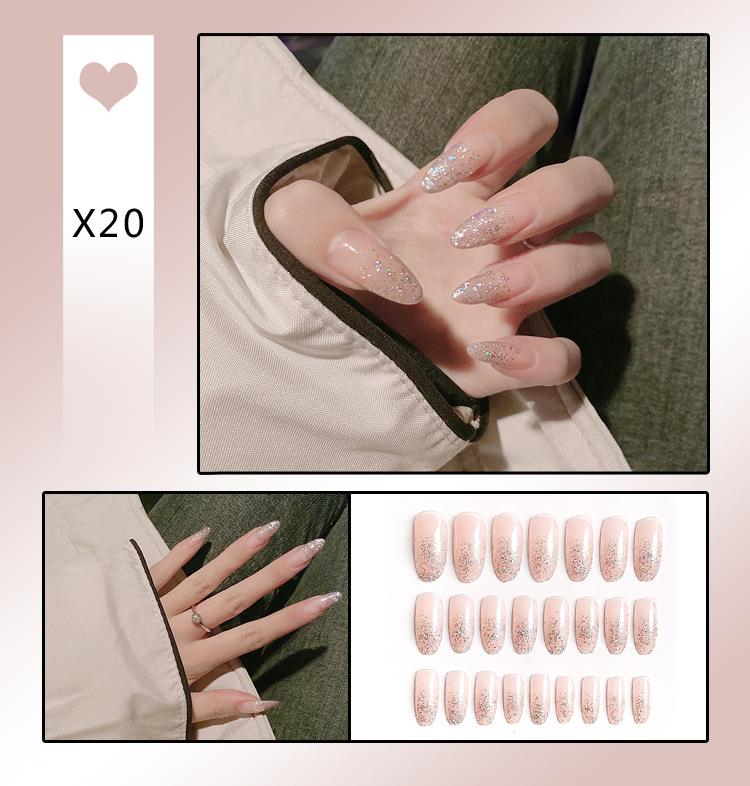 24 Pcs Women Ballerina Fake Nail Press On Long False French Manicure Full Cover - Picture 16 of 16