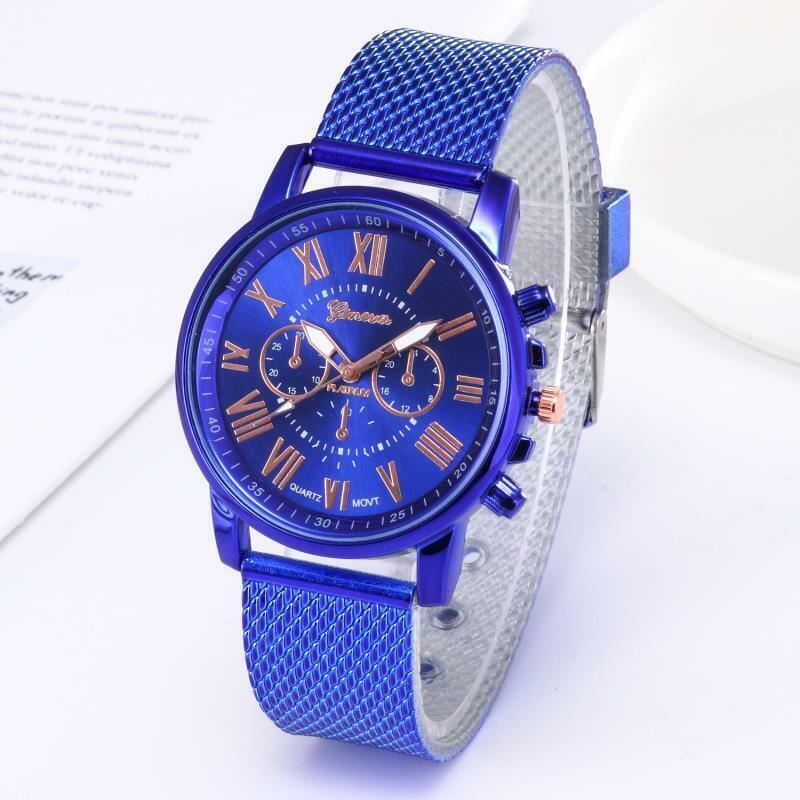 Damen Band Armbanduhren braun rot schwarz rosa GENEVA Damen Legierung Netz Uhr UK - Bild 7 von 7