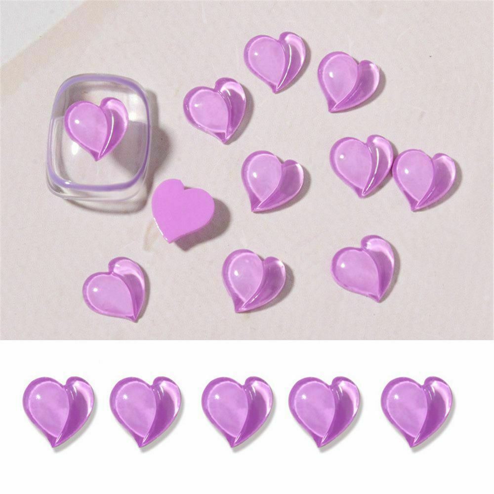 10 Stck. Dekorationen 3D Pfirsich Nail Art Pailletten Liebe Herz Luxus Kristall Bohrer - Bild 16 von 19