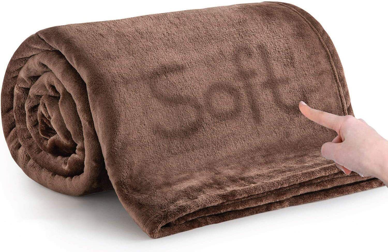 Fleece Mink Throw Warm Super Soft Plain Large Bed Blanket Sofa Double King Size - Picture 5 of 8