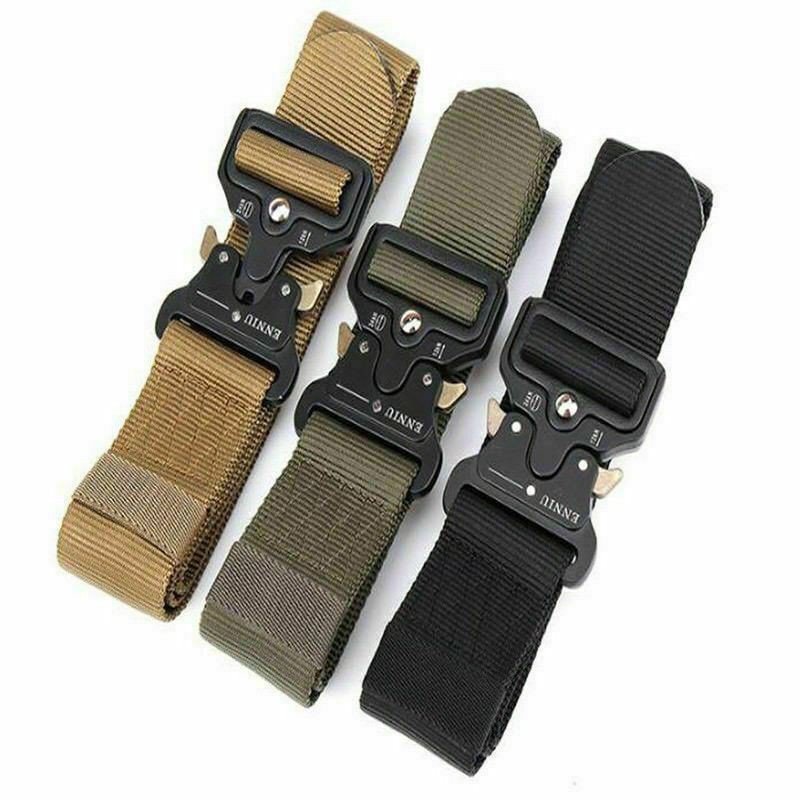Quick Release Buckle Military Trouser Belt Camo Army Tactical Webbing Nylon UK - Picture 11 of 18