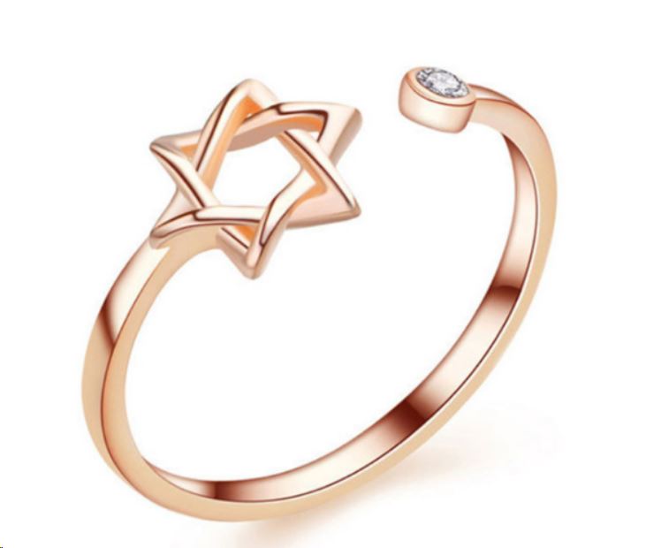 Silver Plated Gold Plated Crescent Moon Star CZ Adjustable Wrap Ring Band - Picture 18 of 20