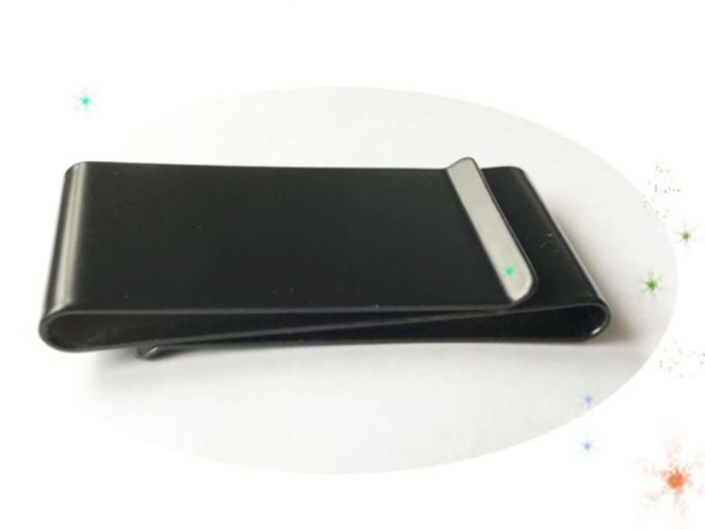 Silver Black Stainless Steel Money Clip Note Thin Cash Wallet Card Holder Gift - Picture 2 of 3