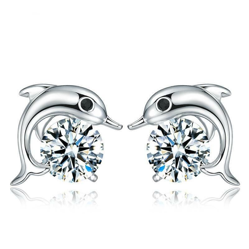 Pendientes de circonio cúbico de plata esterlina 925 con tachuelas cristal liso Reino Unido - Imagen 15 de 16