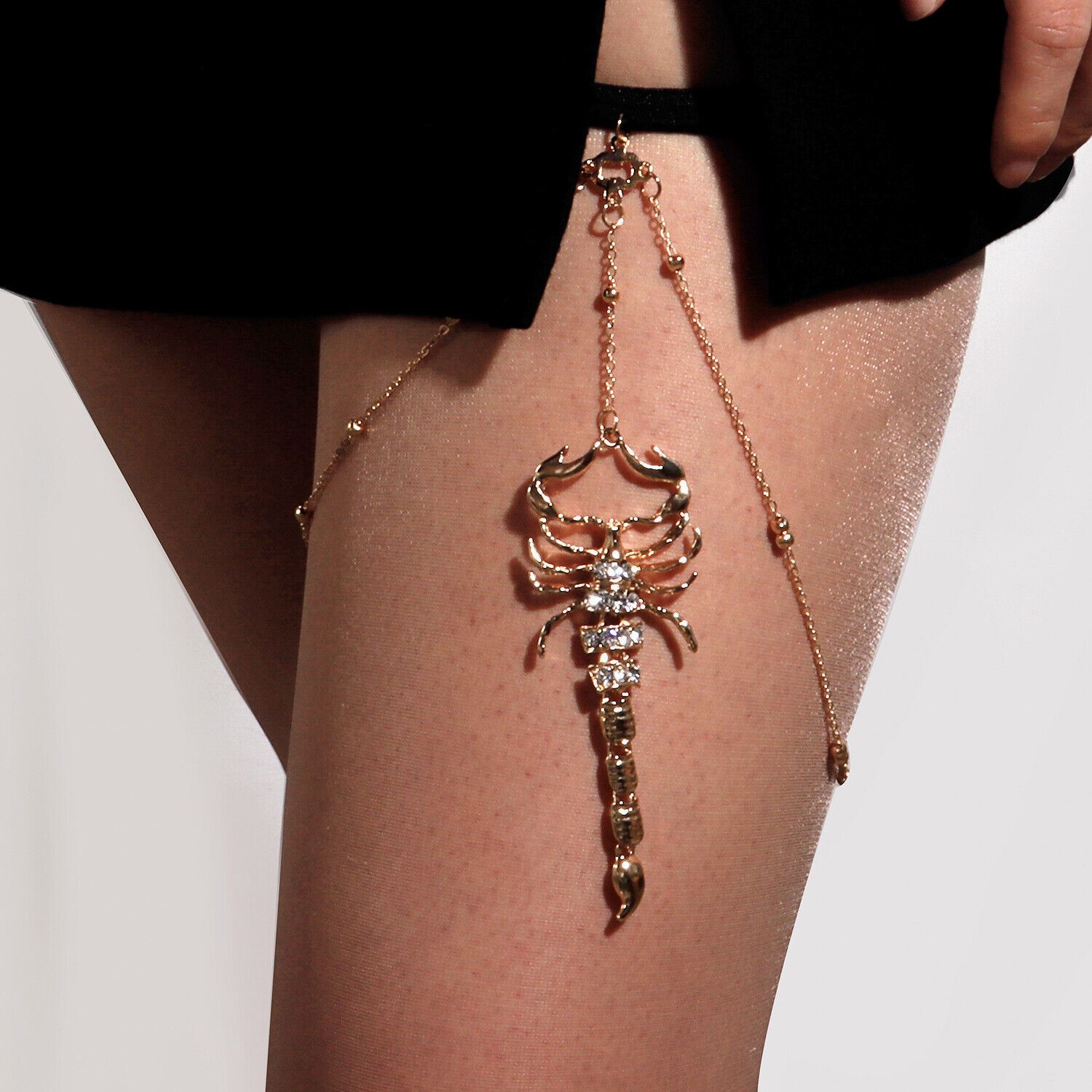 Women Leg Sexy Thigh Multilayer Chain Pendant Crystal Beach Body Chain Jewellery - Picture 11 of 43