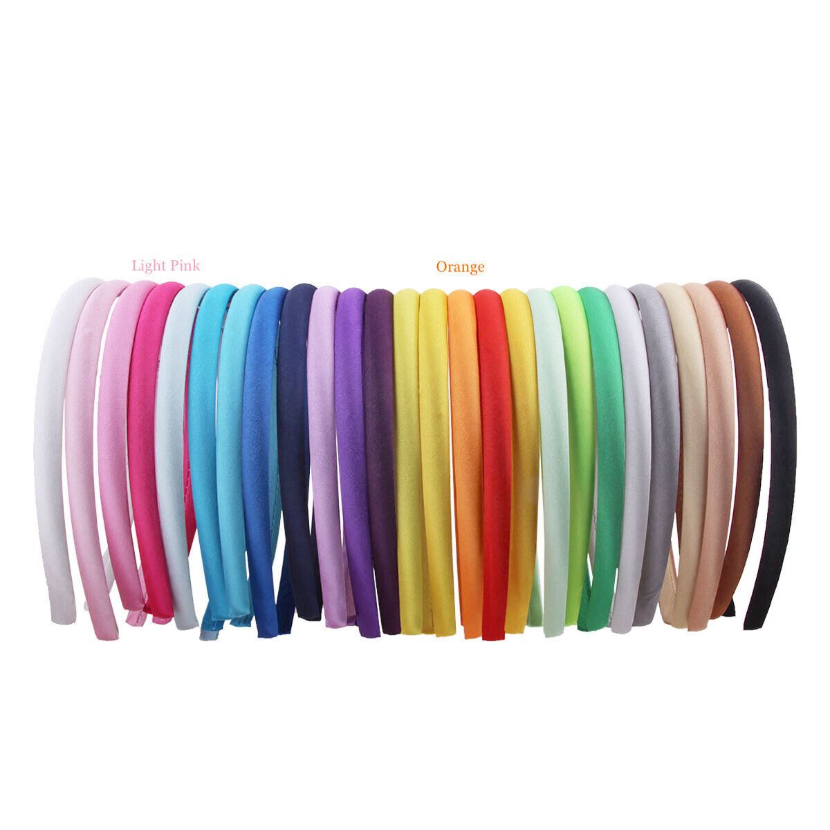 Satin Alice Band Headband Hair Thin Women Ladies Bright Fabric Girls Solid Kids - Picture 30 of 38
