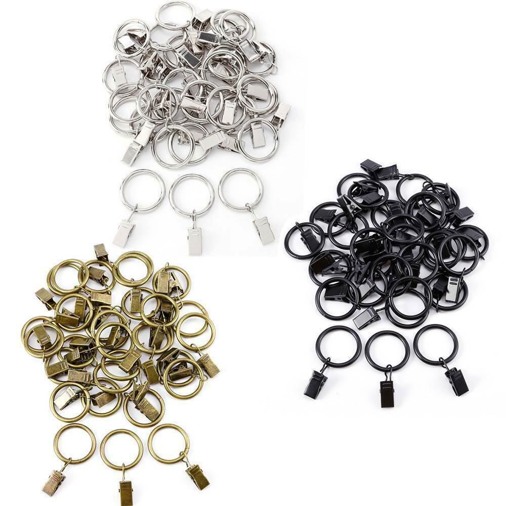 28mm 30mm METAL FUERTE POSTE CORTINA VARILLA ANILLOS GANCHOS CON OJOS CLIPS COCODRILO UK - Imagen 9 de 15