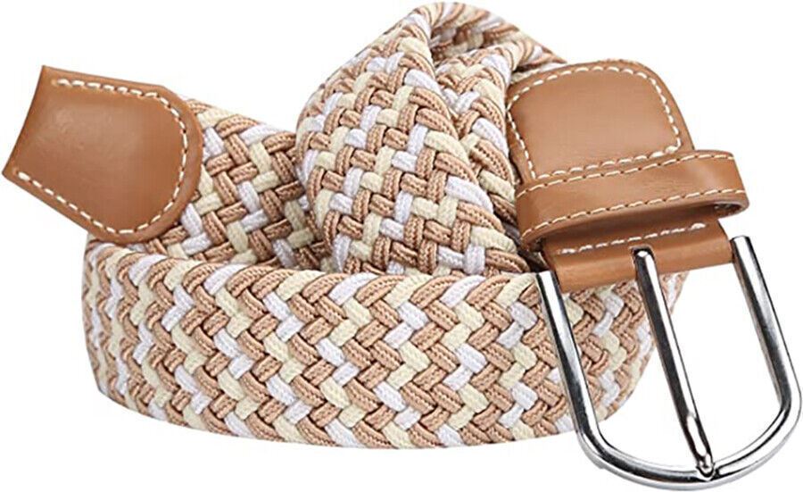 Cinturón Tejido Elástico Hombres Mujeres Vintage Informal Trenzado Acero Hebilla Cintura - Imagen 7 de 11