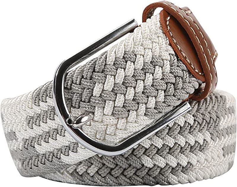 Cinturón Tejido Elástico Hombres Mujeres Vintage Informal Trenzado Acero Hebilla Cintura - Imagen 11 de 11