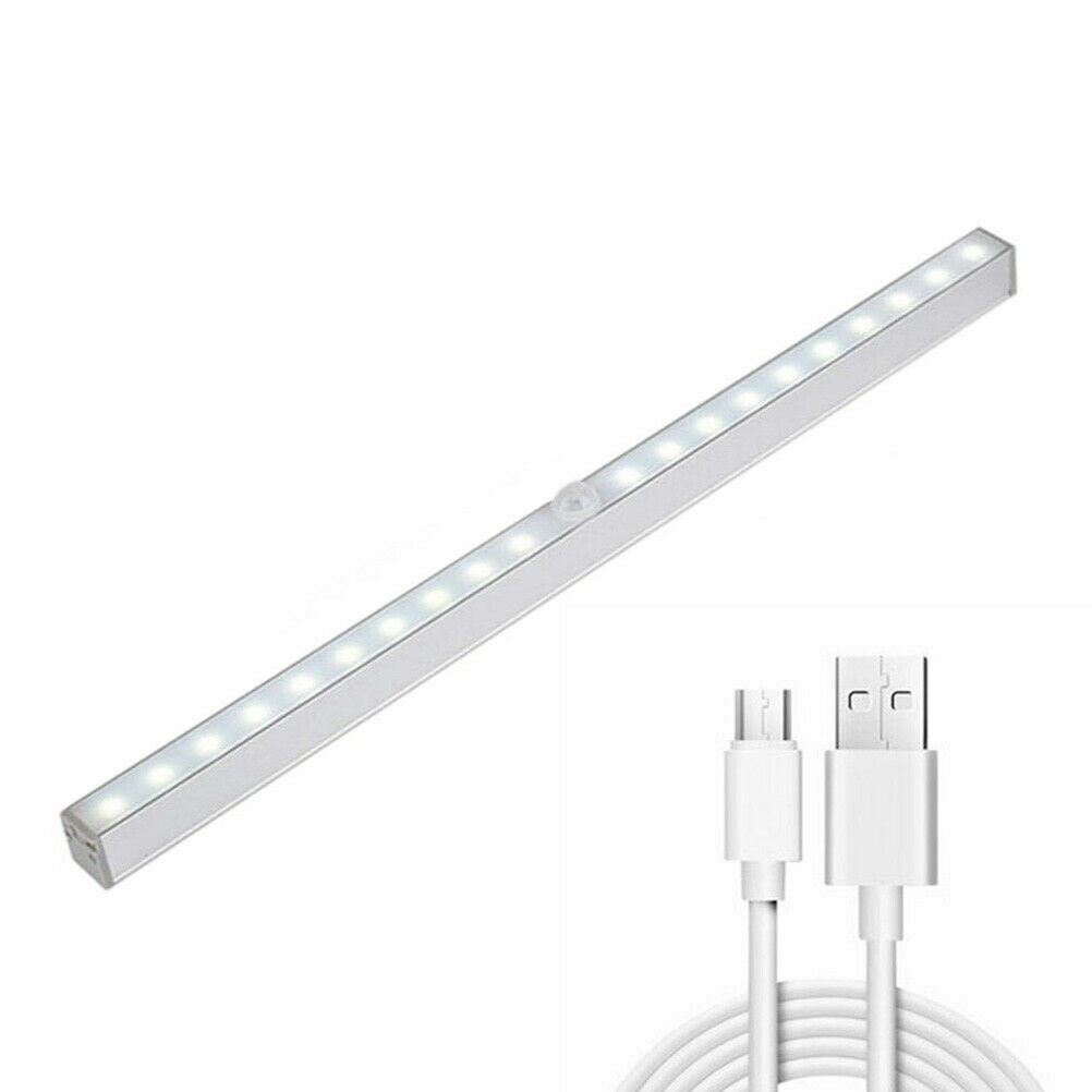 Lámpara LED Gabinete Inalámbrico Armario Luz PIR Movimiento Recargable Tira Sensor USB - Imagen 14 de 20