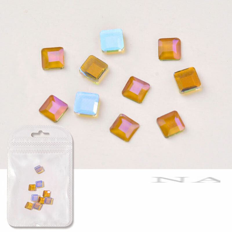 10Pcs Nail Art Glass Diamond Crystal Rhinestones Glitter Gem 3D Flat Back Stones - Picture 15 of 27