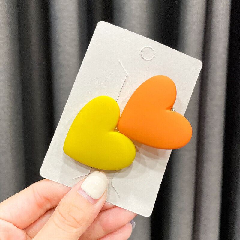 Women Kids Girls Large Double Heart Hair Clip Accessories Hairpins Barrettes - Picture 9 of 11