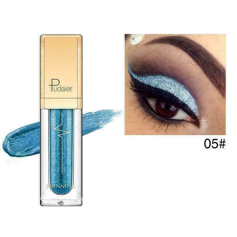 Pudaier Glitter Shimmer Metallic Eyeshadow Liquid Eyeliner Pigment Beauty Makeup - Picture 17 of 30
