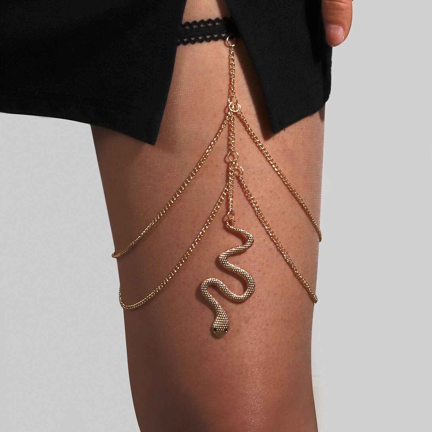 Women Leg Sexy Thigh Multilayer Chain Pendant Crystal Beach Body Chain Jewellery - Picture 15 of 43