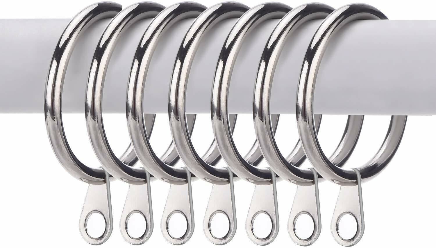 28mm 30mm METAL FUERTE POSTE CORTINA VARILLA ANILLOS GANCHOS CON OJOS CLIPS COCODRILO UK - Imagen 14 de 15