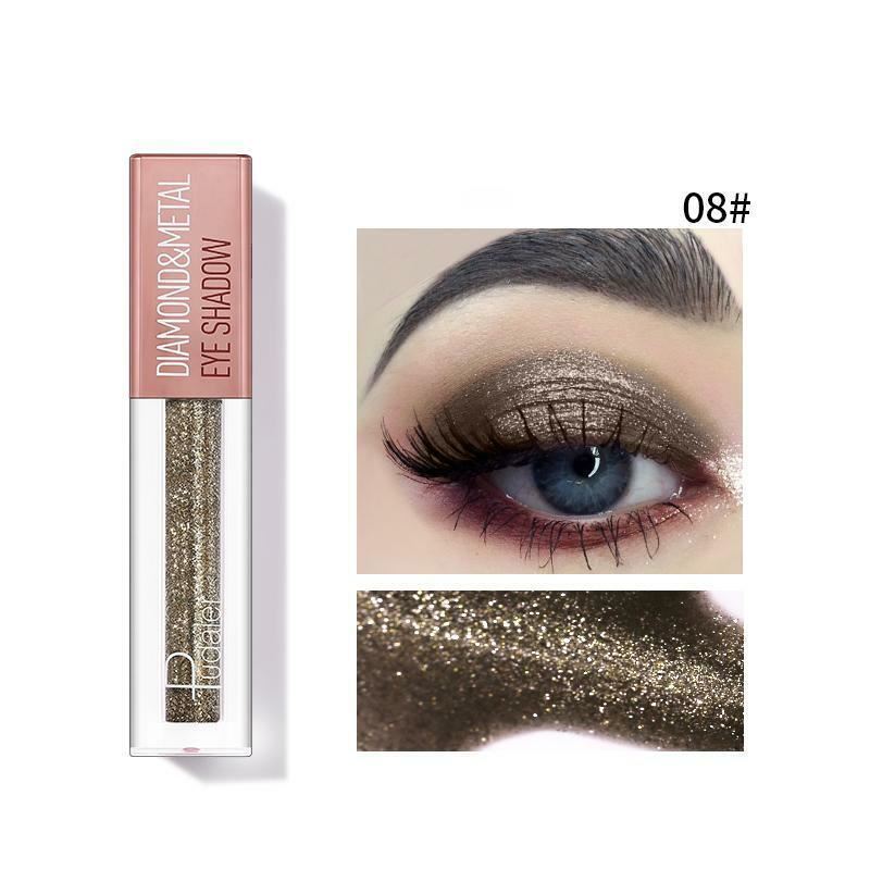 Pudaier Diamond Glitter Shimmer Metallic Sparkle Liquid EyeShadow Beauty Makeup - Picture 11 of 21