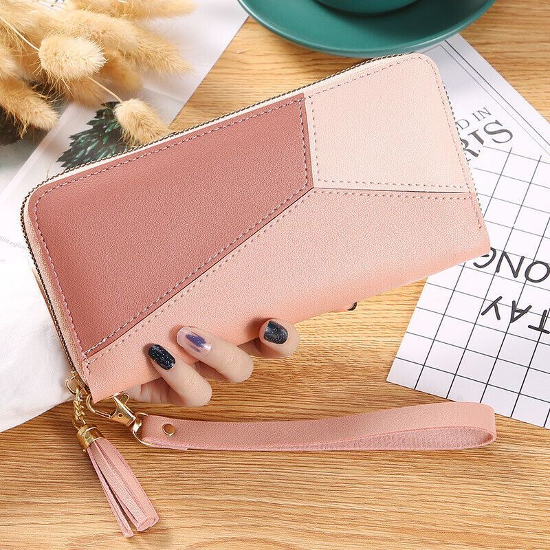 Ladies PU Leather Wallet Long Zip Purse Card Phone Holder Case Clutch Handbag - Picture 6 of 6