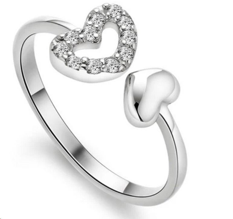925 Sterlingsilber CZ verstellbarer Ring Schmuck Frauen Mädchen Band Finger Geschenk - Bild 9 von 14