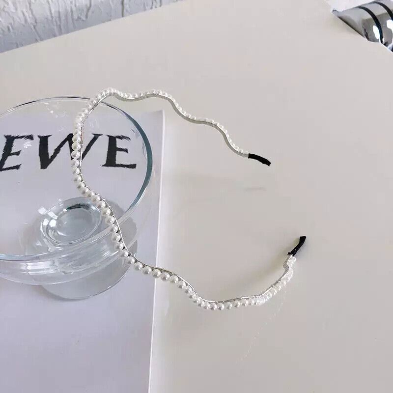 Women Girls Headband Handmade Beaded Pearl Hoops Bride Wedding Hair Accessories - Picture 17 of 25
