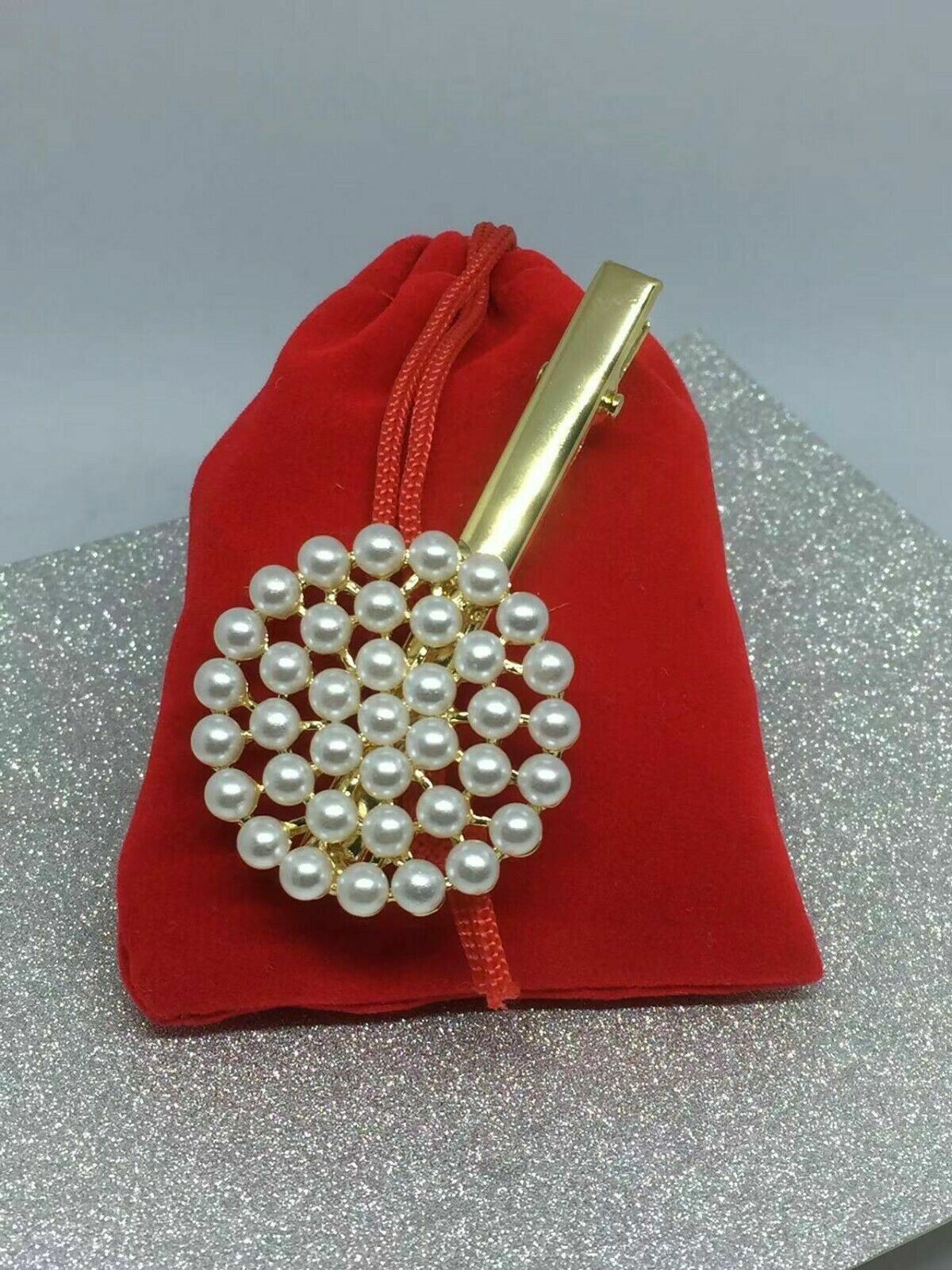 Mujeres Niñas Clip para el Cabello Perla Horquilla Dorada Empuñaduras Barrette Accesorios para el Cabello - Imagen 7 de 10