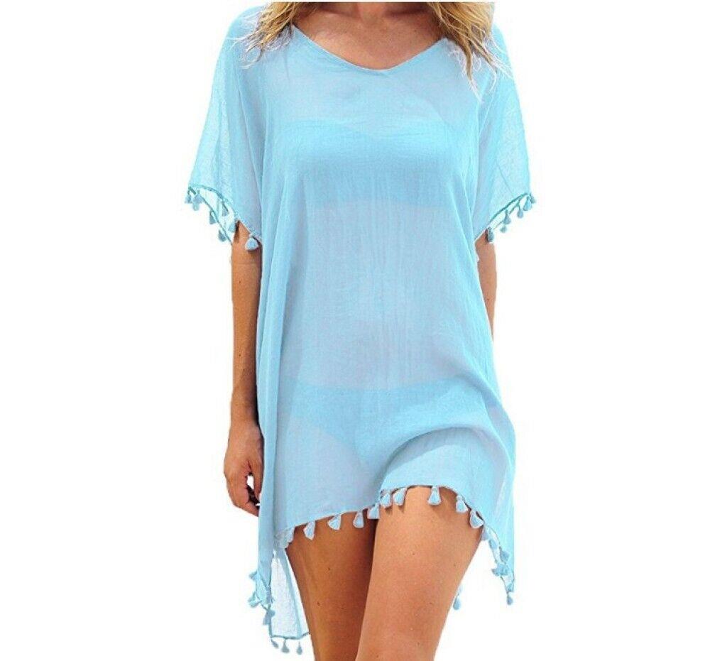 Women Beach Cover Up Swimsuit Beachwear Dress Summer Bikini Swimwear Kaftan - Picture 23 of 25