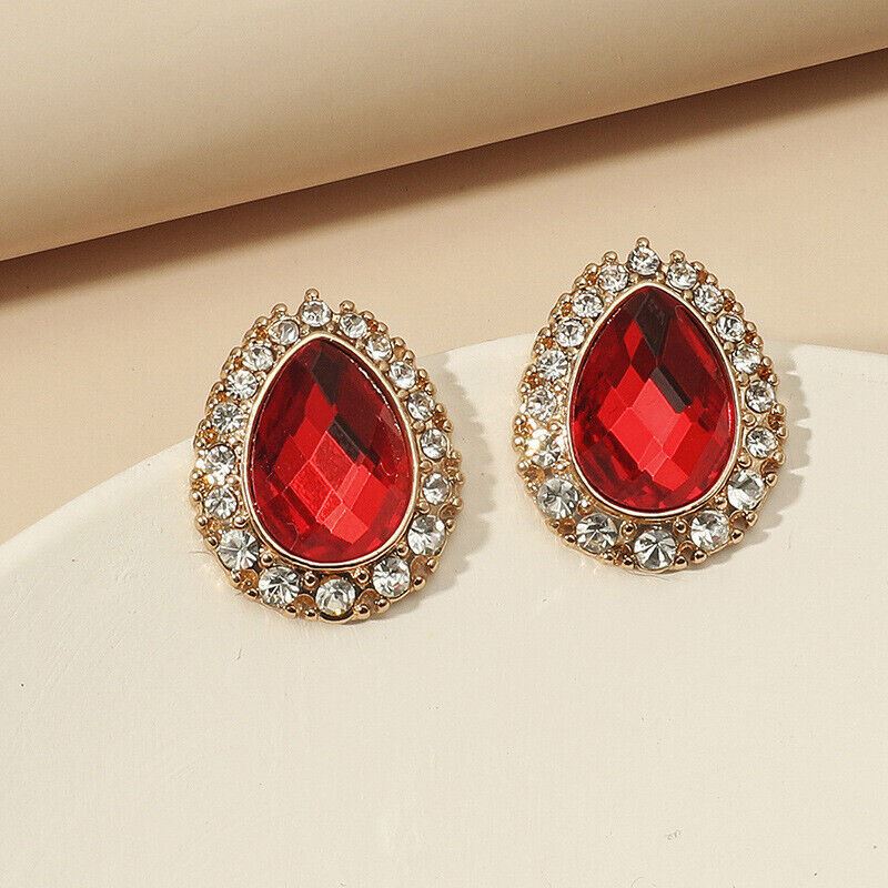 Elegant Women Girls Cubic Zircon Silver Earrings Crystal Jewellery Stud Gift UK - Picture 8 of 8
