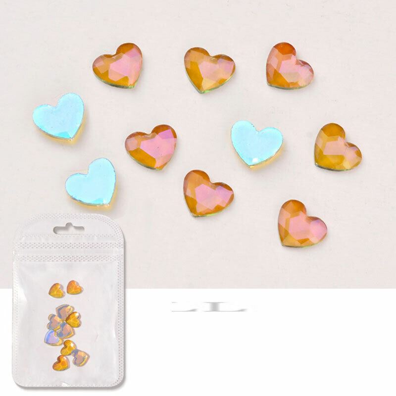 10Pcs Nail Art Glass Diamond Crystal Rhinestones Glitter Gem 3D Flat Back Stones - Picture 16 of 27