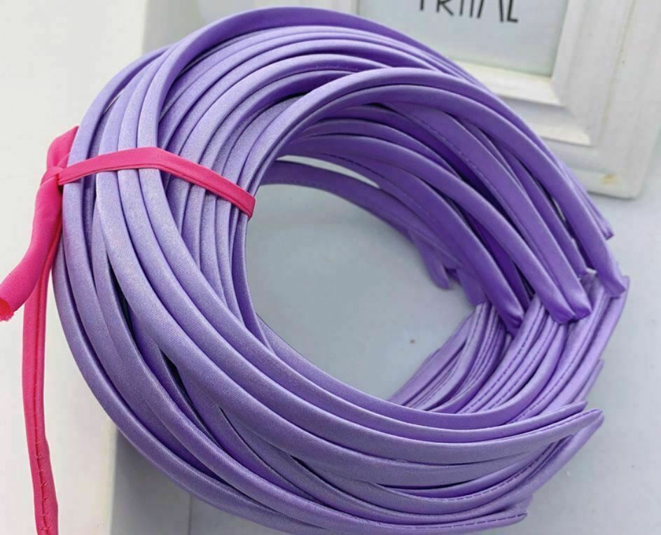 Satin Alice Band Headband Hair Thin Women Ladies Bright Fabric Girls Solid Kids - Picture 26 of 38