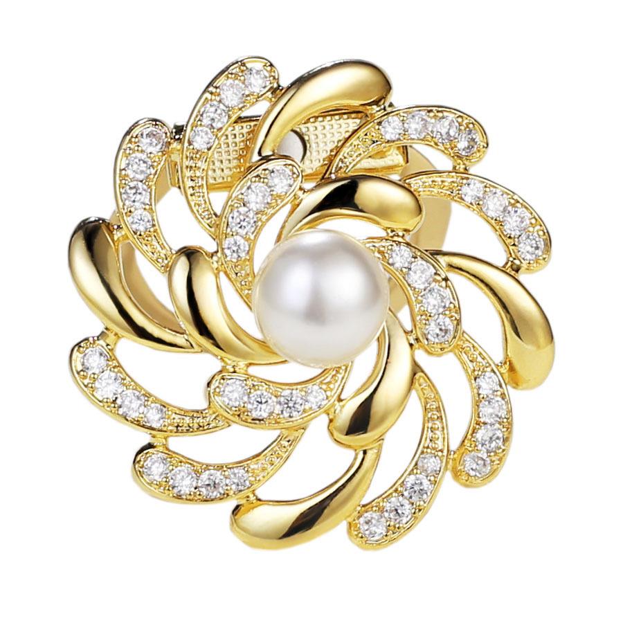 Women Round Circle Silk Scarf Ring Pin Brooch Buckle Rhinestone T-Shirt Clip - Picture 32 of 36
