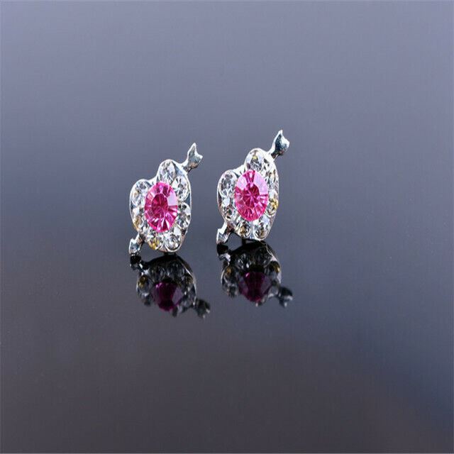 Women/Girls Silver Plated Stud Earrings Heart Crystal Wedding Stud Earrings UK - Picture 19 of 19