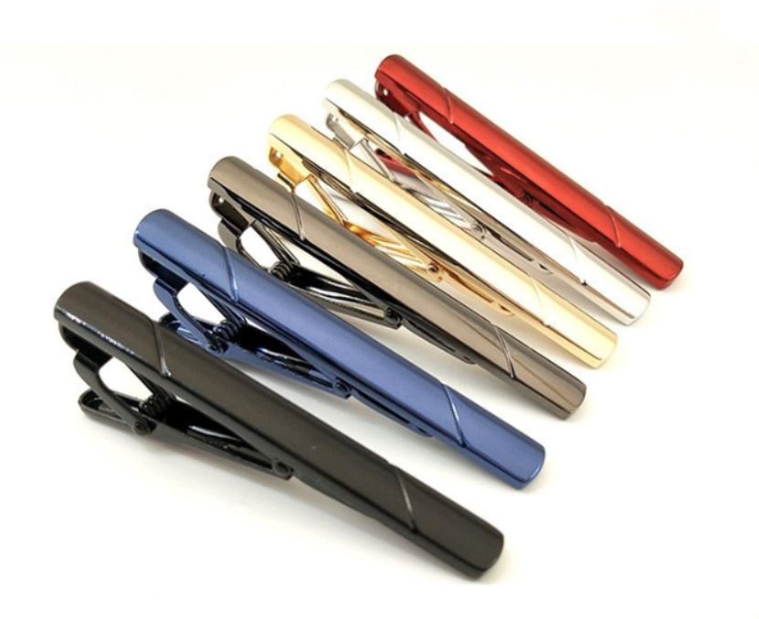 Mens Metal Silver Gold Tie Clip Holder Plain Clasp Skinny Tie Bars Pins Gift