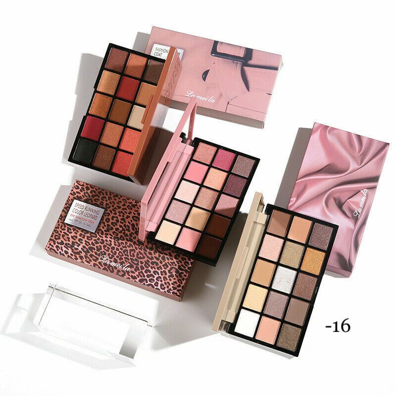 Kit de maquillaje de 15 colores sombra de ojos mate y brillante pigmento alto conjunto de pestañas - Imagen 2 de 4