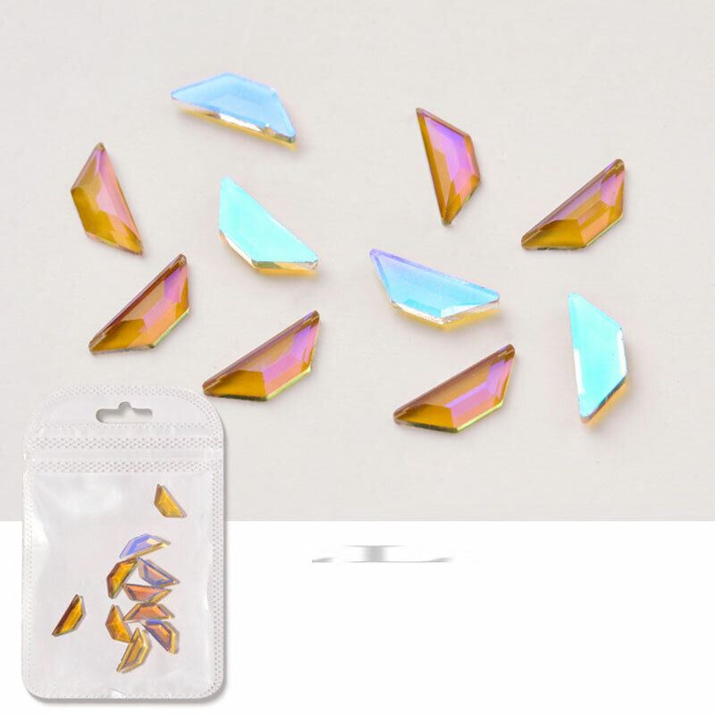 10Pcs Nail Art Glass Diamond Crystal Rhinestones Glitter Gem 3D Flat Back Stones - Picture 20 of 27