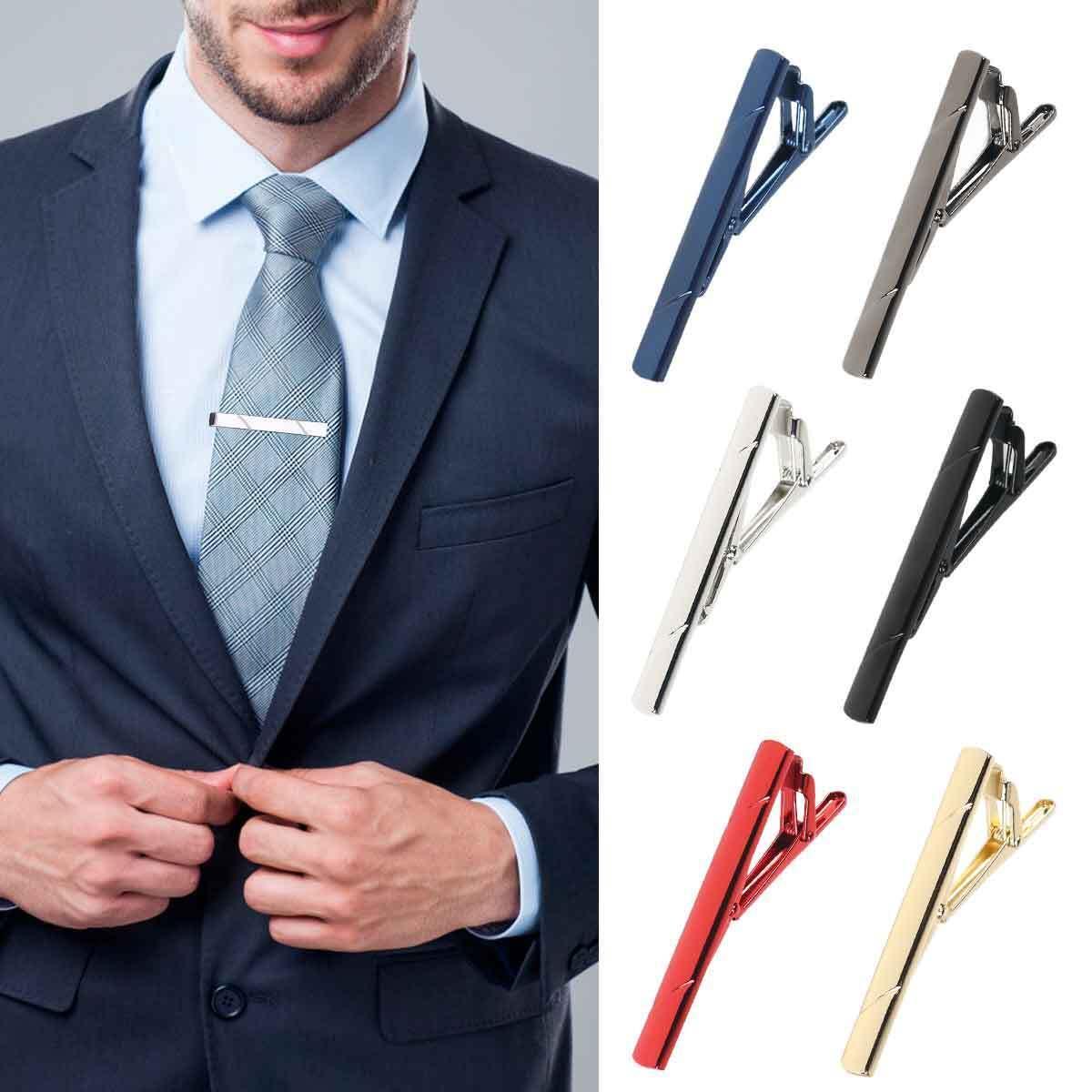 Silver Tie Bars/Clips/Clasps For Men Menu2019s High Grade Business 6CM Silver Tie Clip Wedding Party Necktie Clasp Gift E Gold Tie Bar/Clip/Clasp For Men - Foto 3