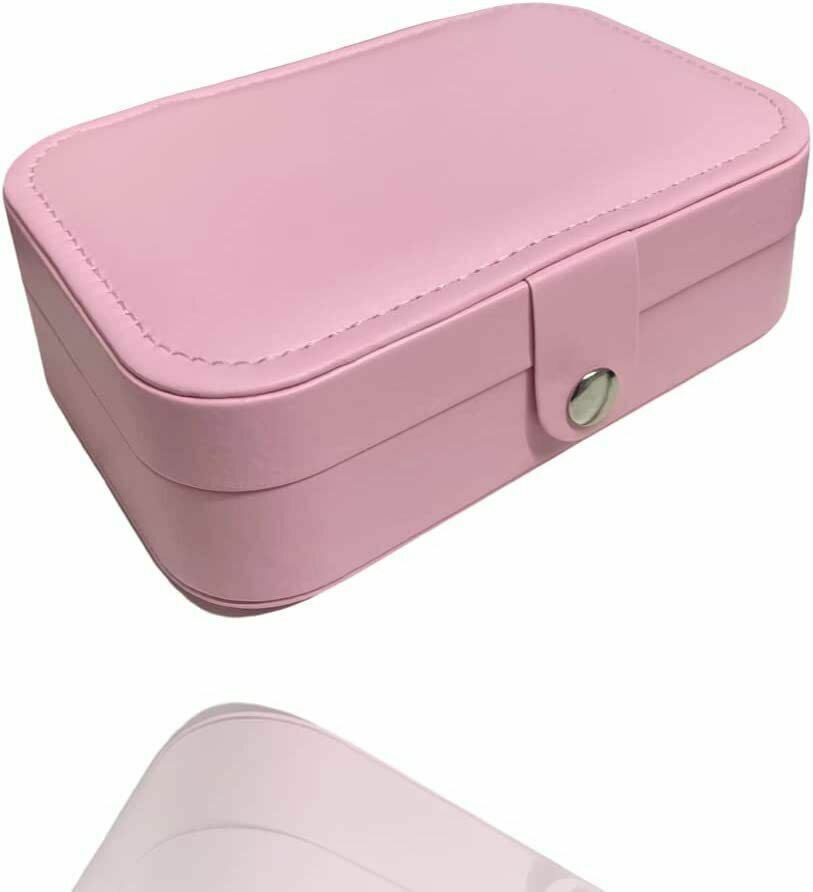 Organizador portátil de caja de joyas de viaje adornos de cuero PU estuche de almacenamiento regalo - Imagen 16 de 17